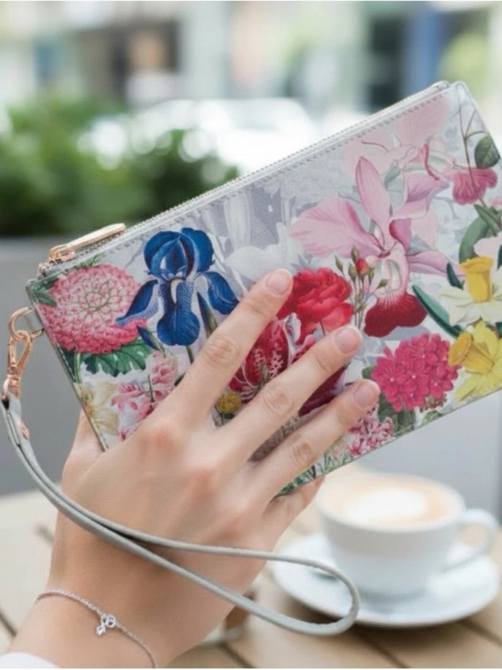 Tory Burch Floral Wristlet Clutch - Pink, Blue, Red, Yellow